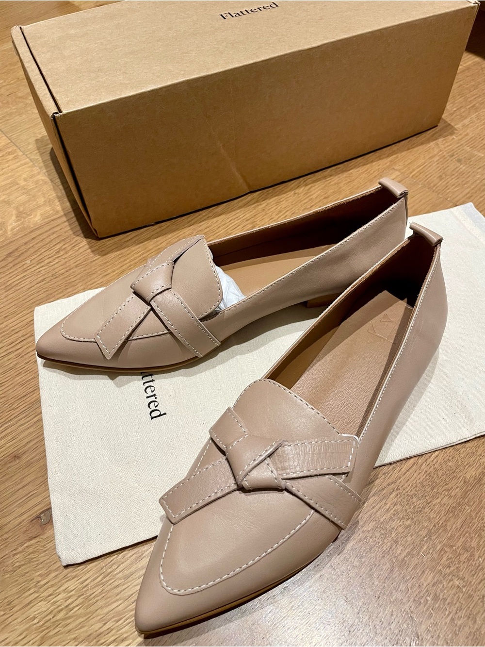 Flattered Pointed-Toe Loafers in Beige - Women's Shoes - size 36 (new)